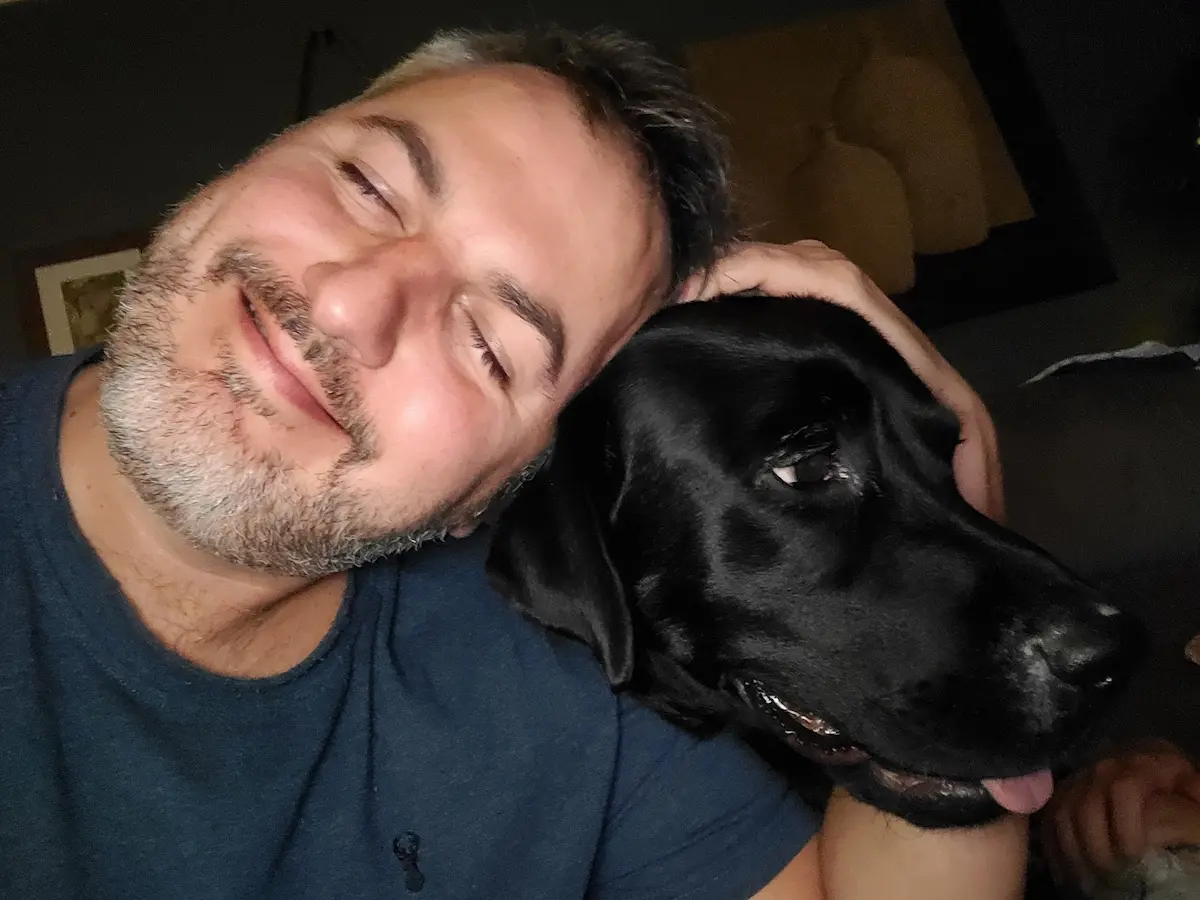 Jonathan relaxing at home